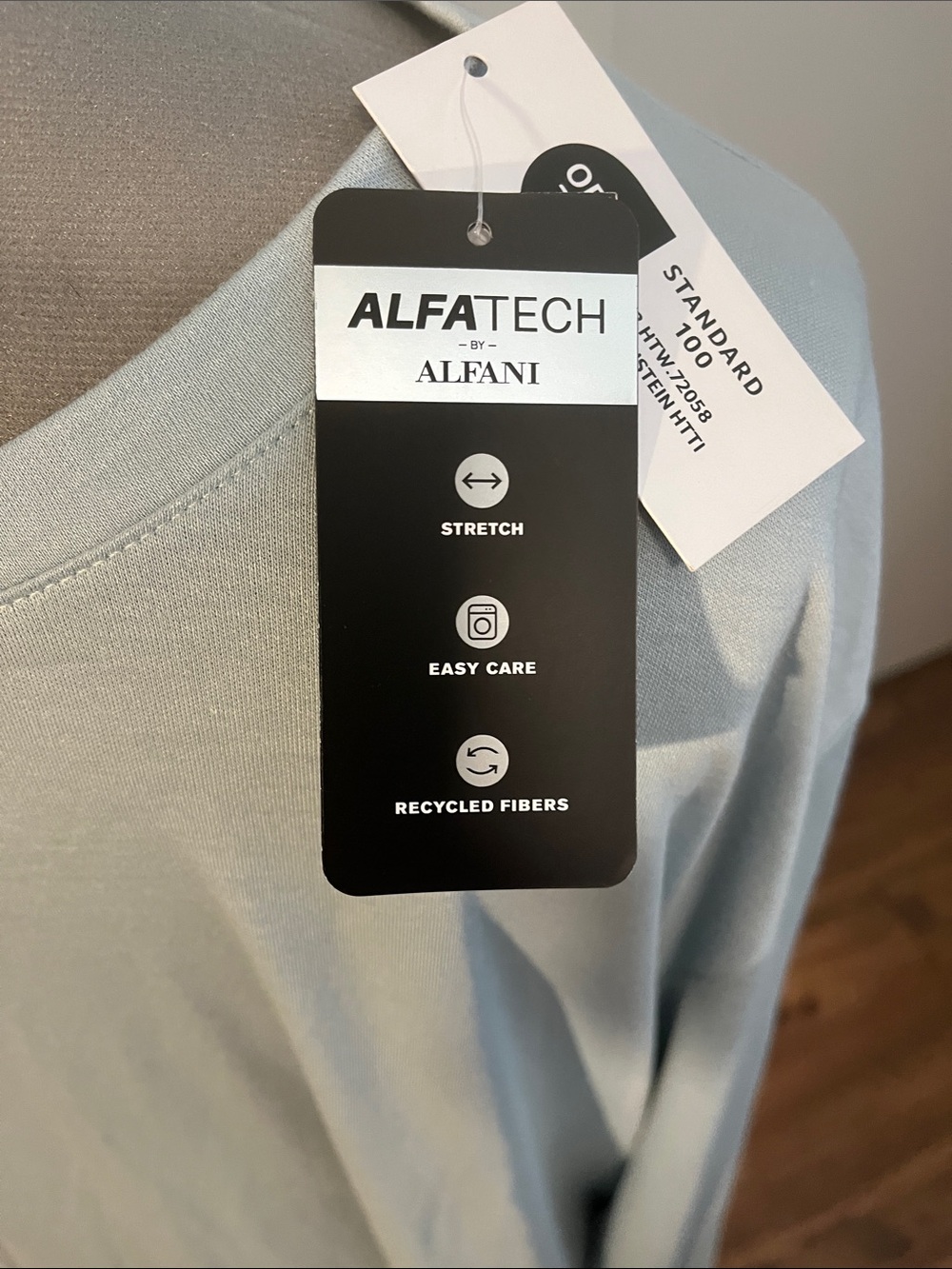 Alfani Long-Sleeve Crewneck Top - Sage - Picture 2 of 4